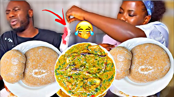 PERIOD MUKPRANK ON MY HUSBAND HILARIOUS REACTION 🤣🤣 AFRICAN FOOD MUKBANG WHEAT FUFU AND OKRA SOUP