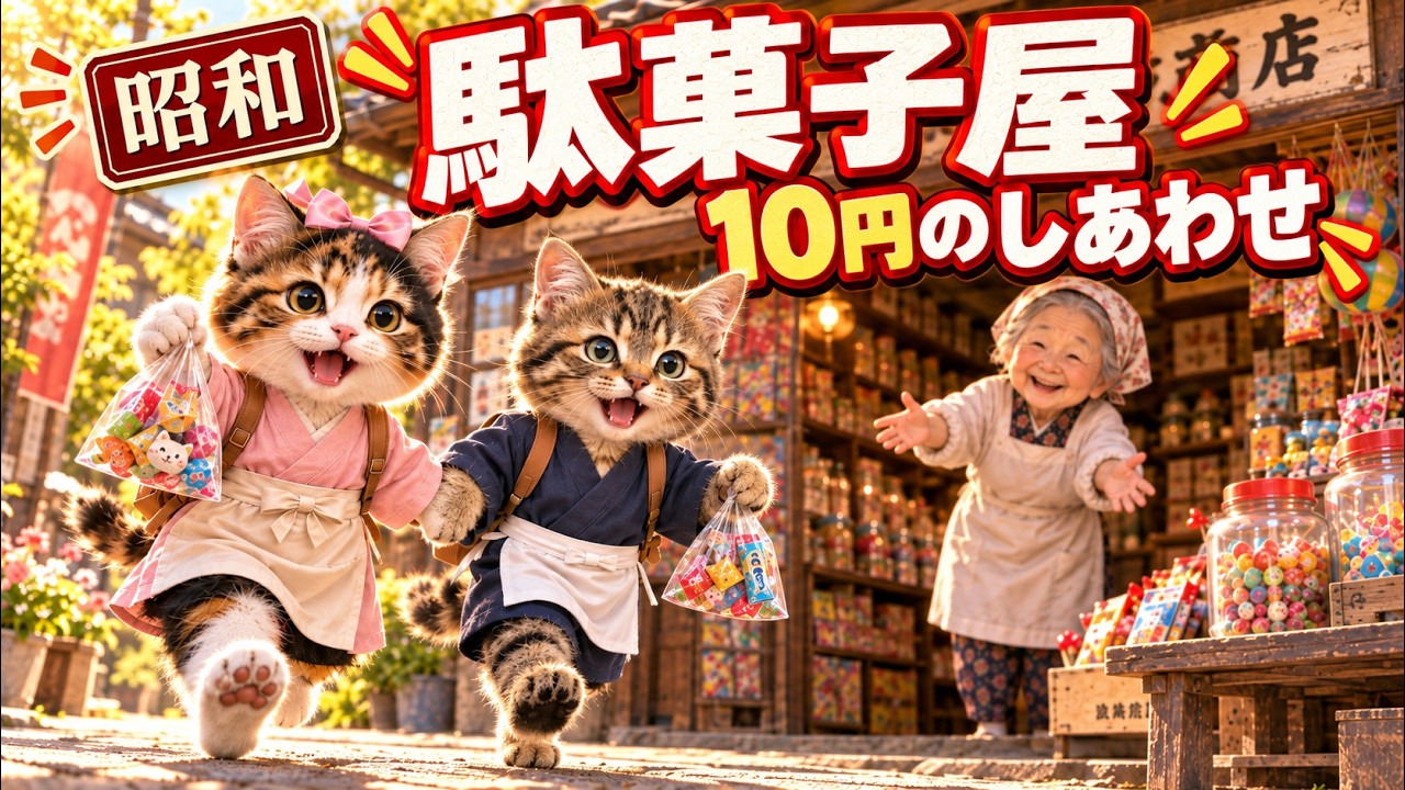 あの頃、10円で幸せになれた。猫たちの昭和駄菓子屋｜Japanese Retro