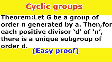 30. Theorem: For each positive divisor 