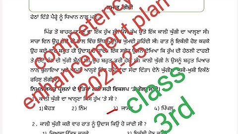 competency enhancement plan 2024-25,class 3rd,fully solved,pseb, practice sheet