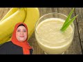 طريقه عمل الموز باللبن مثل الكافيهات عصائر رمضانيه 