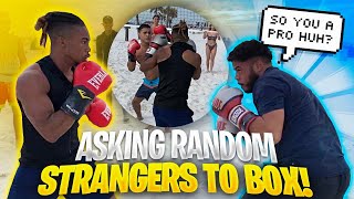 BOXING RANDOM STRANGERS BEACH EDITION 🏝‼️ ( *Crazy Knockouts!!)