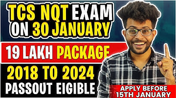 TCS NQT Jan 2023  [ Exam Date - Eligibility - Paper Pattern - Any Graduate Eligible ]👨‍💻🤑