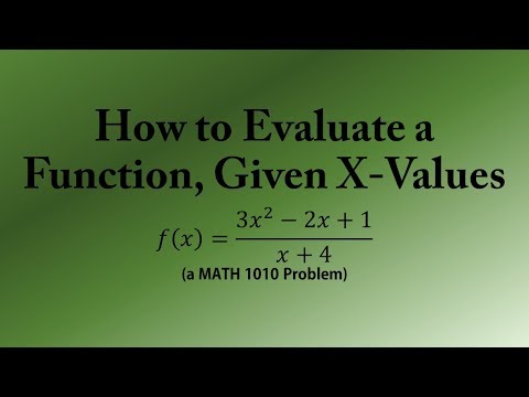 How to Evaluate a Function, Given X-Values (a MATH 1010 Problem)