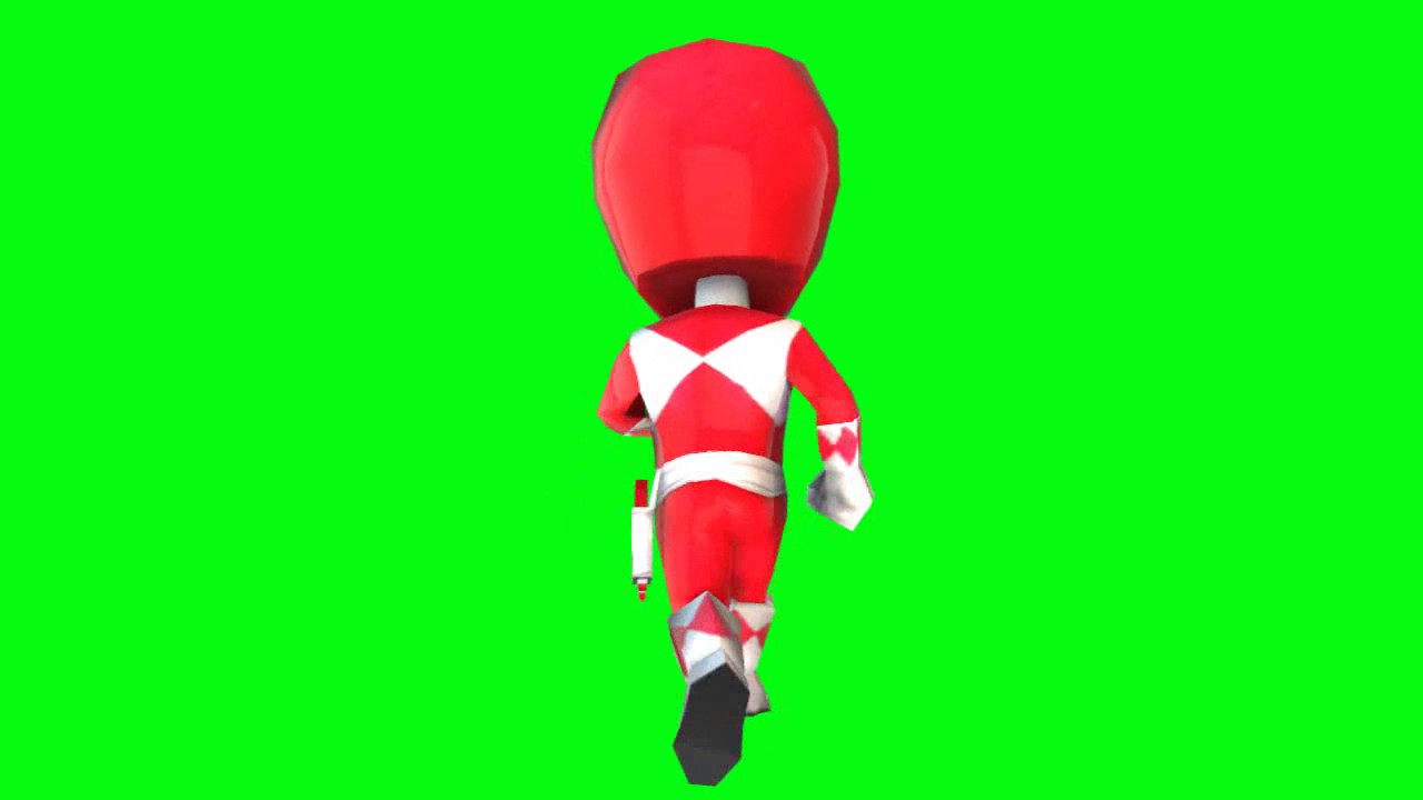 Red Ranger Mighty Morphin' run animated back chroma - YouTube