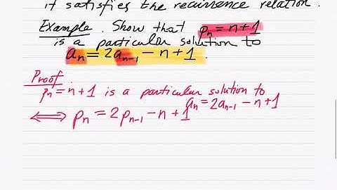 Linear Non homogeneous Recurrence Relations, Part 1
