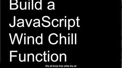 Build A Wind Chill Function