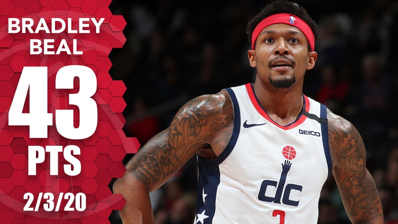 Bradley Beal Scores 43 Passes John Wall On Wizards All Time Scoring List 2019 20 Nba Highlights Youtube