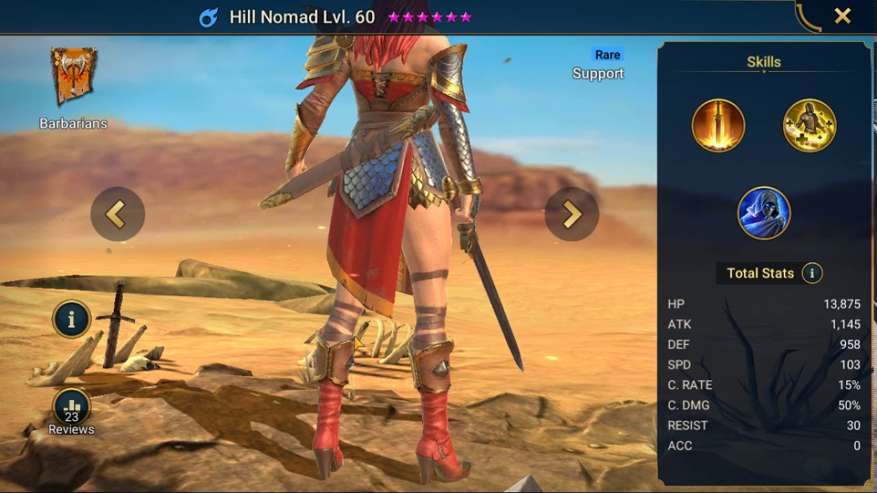 Raid Shadow Legends Hero Showcase Hill Nomad Lv 60 Youtube