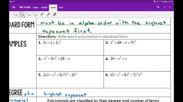 Putting Polynomials in Standard Form.