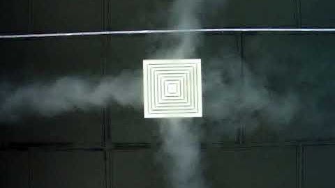 Cold air flow test of square ceiling diffuser