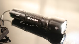 WORKPRO 1200LM Tactical Flashlight, Rechargeable EDC Mini Flashlight, Pocket Flashlight with Clip