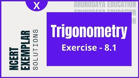 Trigonometry (NCERT Exemplar Exercise - 8.1) Class-X CBSE