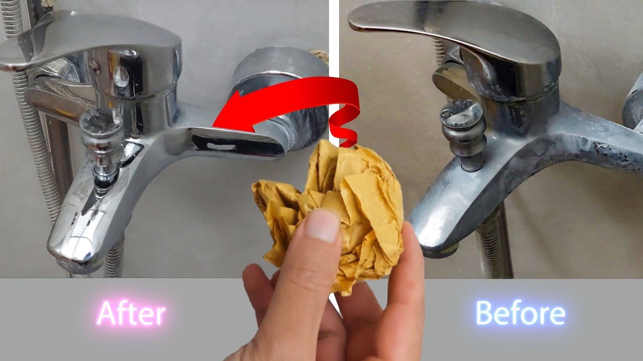 Faucet cleaning hack with a piece of paper You won't believe how