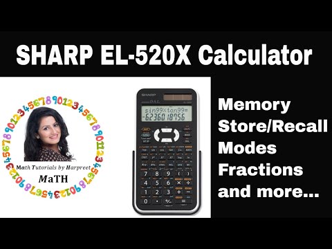 SHARP EL-520X Calculator Instructions (Memory, Store, Recall, Modes, Fractions and more...)