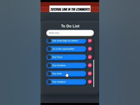 To-do app list using HTML CSS and JavaScript #coding #css #javascript ... image.