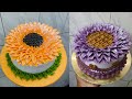 Sunflower Cake Design in 2 Colours | Easy Sunflower Piping Technique | Trending Birthday Cake