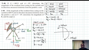 2–48, 2–49  Force Vector (Chapter 2: Hibbeler Statics) Benam Academy