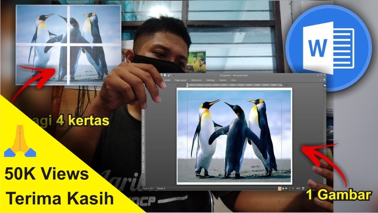 Cara Print 1 Gambar Dalam 4 Kertas Pada Microsoft Word 2010