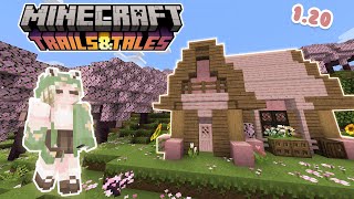 NEW WORLD 🌸 Cherry Blossom Starter 🌸 EP 1 (Minecraft 1.20 Survival) 🌷