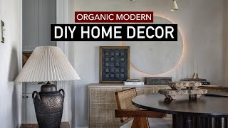 3 Creative Organic Modern  DIY Projects (textured wall art, rustic wood risers, vintage rust lamp)