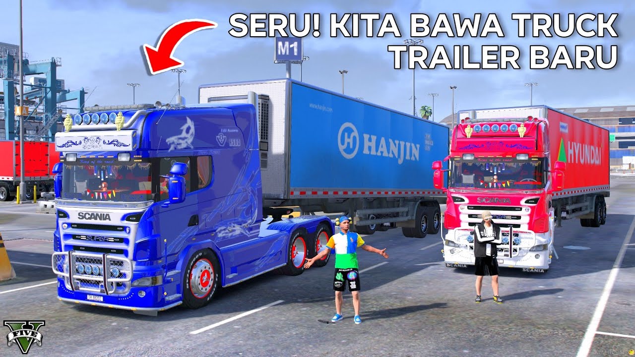 BAMBANG BAWA TRUCK TRAILER SCANIA OLENG KEREN DI GTA 5 INDONESIA - YouTube