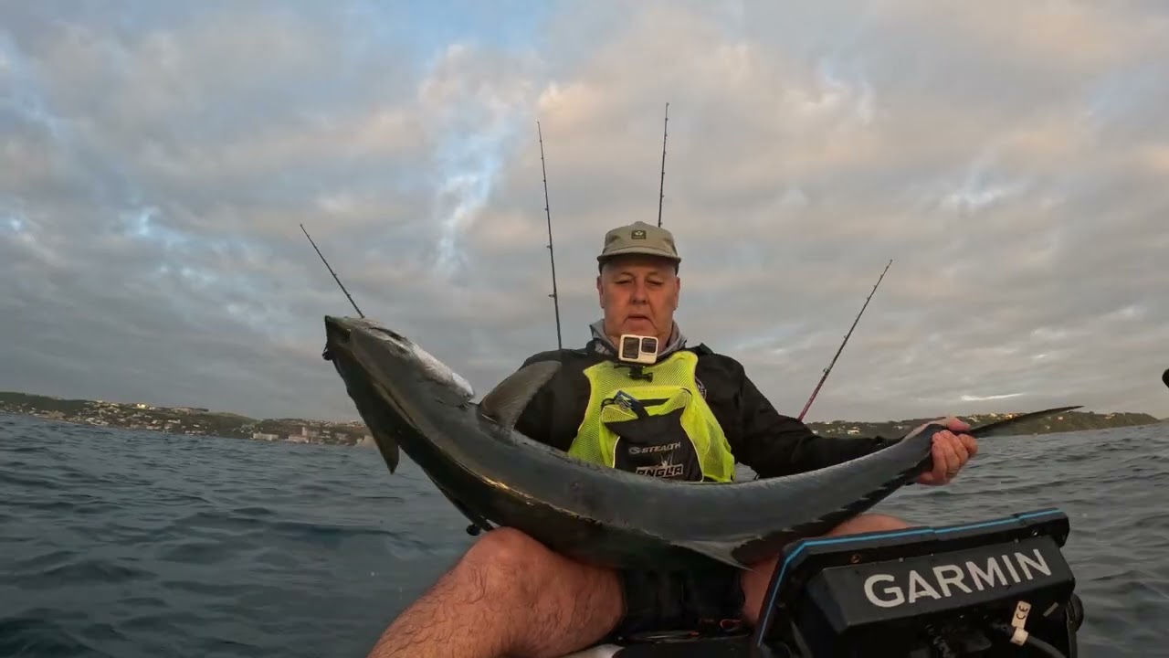 Kayak fishing South Africa. First Mackerel {Cuda} of the season.