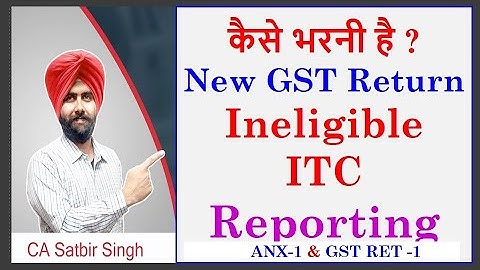 New GST Return and Ineligible ITC Reporting I CA Satbir Singh