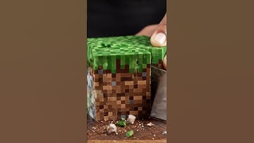 🌿 Minecraft Grass Block Cutting ASMR 🌎 | Hyper-Realistic Cinematic Slice | #satisfying  #minecraft