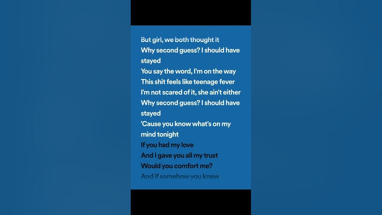 Drake - teenage fever (lyrics spotify version) - YouTube