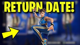 CHUN LI SKIN RETURN DATE in FORTNITE ITEM SHOP! (Street Fighter Bundle Returning)