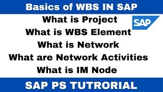 What Is Wbs I What Is Nework I Cj03 T Code In Sap I Step By Step Guide For Basics Of Network Wbs