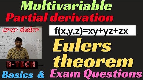 eulers theorem|multivariable calculus|partial derivatives|btech #eulertheorem #btechmaths #partial