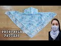 How to make Scarf Mask - Face Mask With Filter Pocket - Printable Pattern 👇