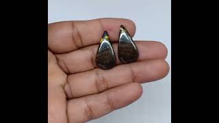 Copper Tiger Eye Cabochon Pair 100% NATURAL AND UNTREATED VA3896
