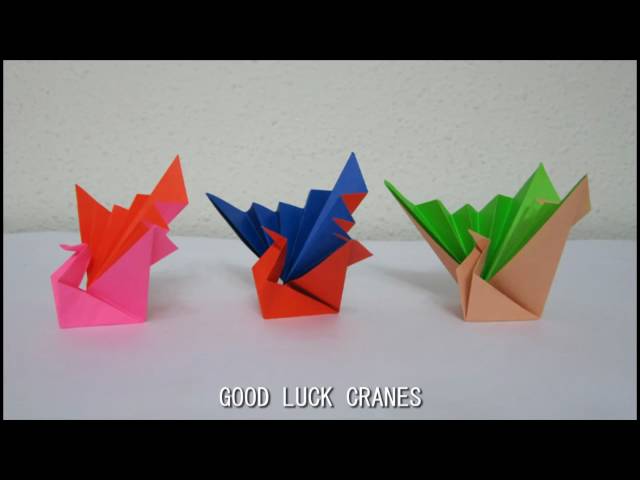 TUTORIAL - How to fold the Good Luck Crane (摺紙紙鶴) - YouTube