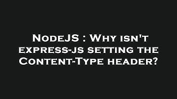 NodeJS : Why isn