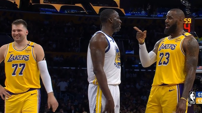 Draymond steps in as Luka Doncic and LeBron trash talk Quinten Post "You a f**king bum"