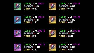 DC Worlds Collide - Leveling Gear (Costs)