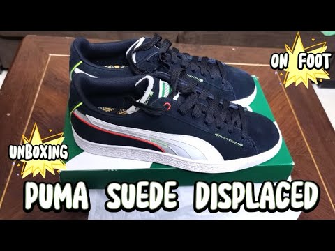 PUMA SUEDE DISPLACED UNBOXING AND ON FOOT / puma black-white harbor ...