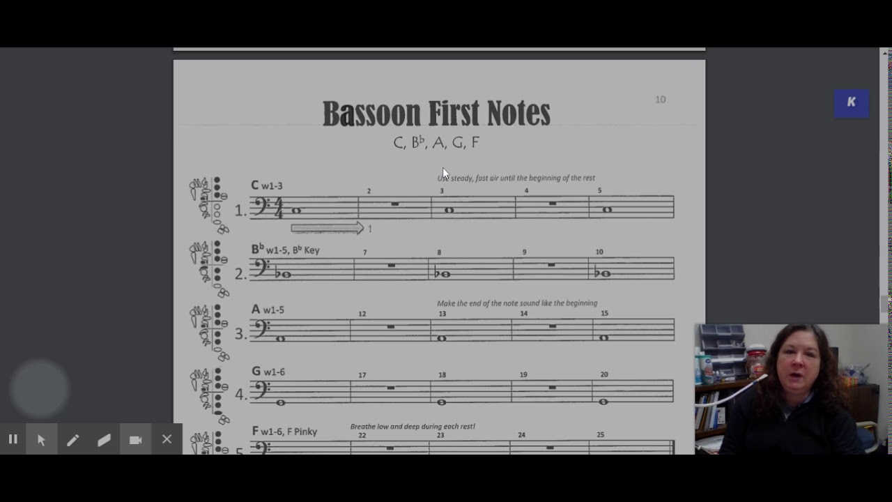 Bassoon First Notes Lines 13 YouTube