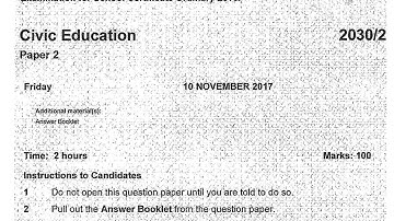 2017 Civic Education[Internal]_Section B part(II) exam revision questions and answers