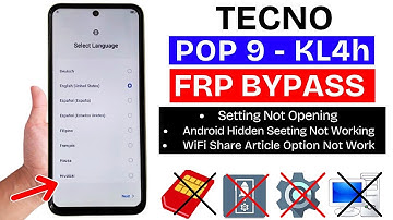 Tecno Pop 9 (KL4h) Frp Bypass - Unlock Without Pc - No Android Hidden Setting - No Wifi Share Option