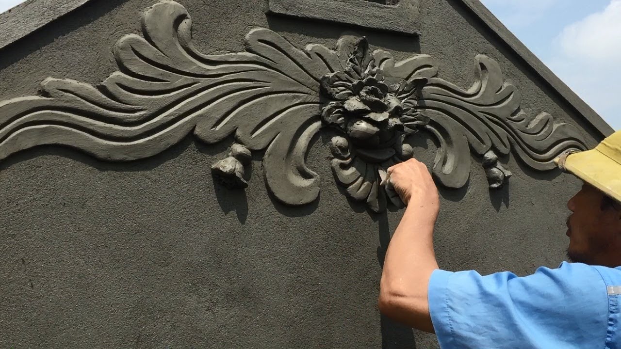 Techniques Construction Rendering Sand And Cement on the Concrete Wall ...