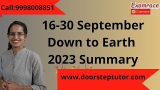 ISRO: Space Developments From Down to Earth, Deficit Monsoon, Green Sails DTE 16-30 Sept 2023 screenshot 5