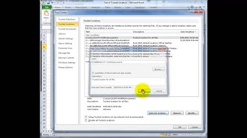 Excel 2010 Trusted Locations