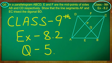 Class - 9th ( Quadrilaterals ) Ex 8.2, Q no. 5 solved ncert