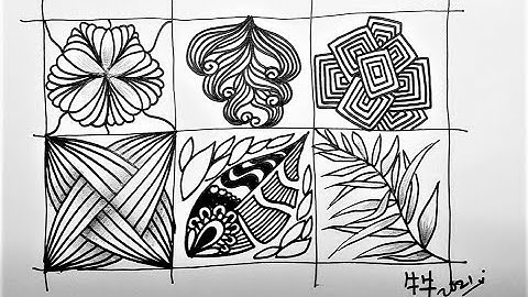 Basic Zentangle Pattern Drawing Tutorial 画画【禅绕画基础教学】马来西亚画家：牛牛画廊