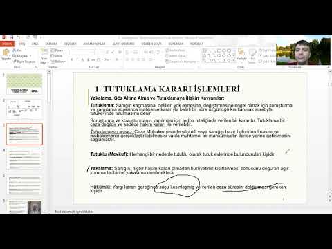 Ceza İnfaz Katipliği Hizmetleri Dersi (Tutuklama Kararı işlemleri ve önemli kavramlar)