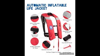 Night Cat Life Jacket Personal Floatation Device Automatic Inflatable